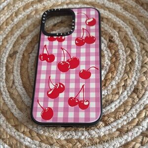 Casetify Cherry Checkered Phone Case - Red and Pink